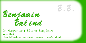 benjamin balind business card
